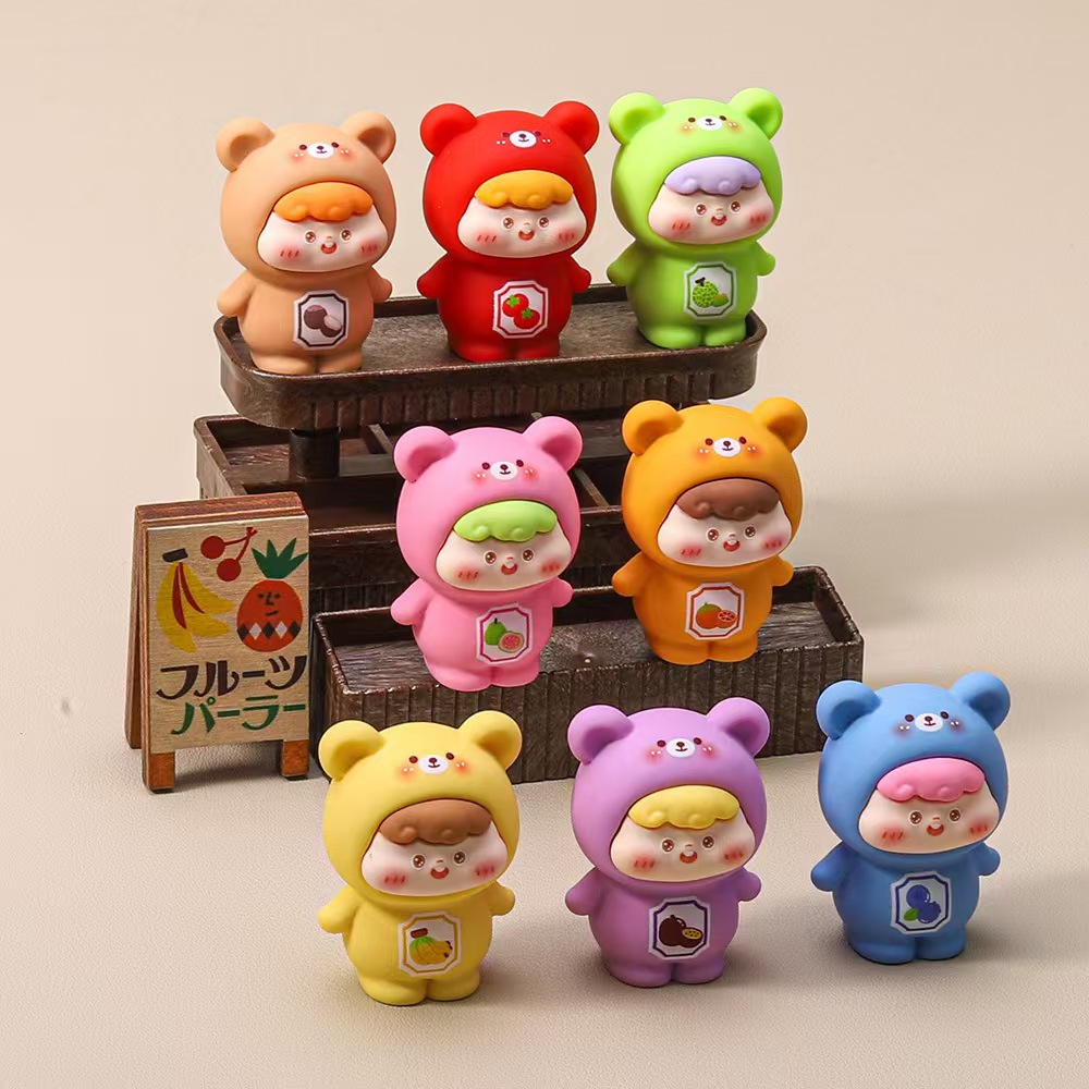 Cartoon Resin Cute Bear Cub Fruit Scent Resin Accessory DIY Pendant Desktop Ornament Trendy Toy Doll