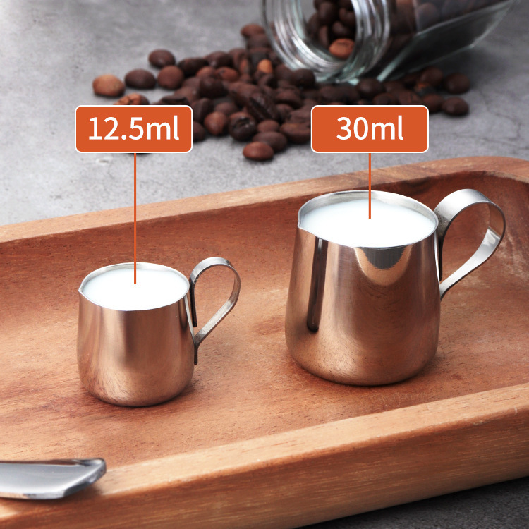 Manufacturer 304 Stainless Steel Mini Milk Jug Latte Art Cup Spout Latte Art Cylinder Small Milk Jug Coffee Milk Cup Coffee Tools