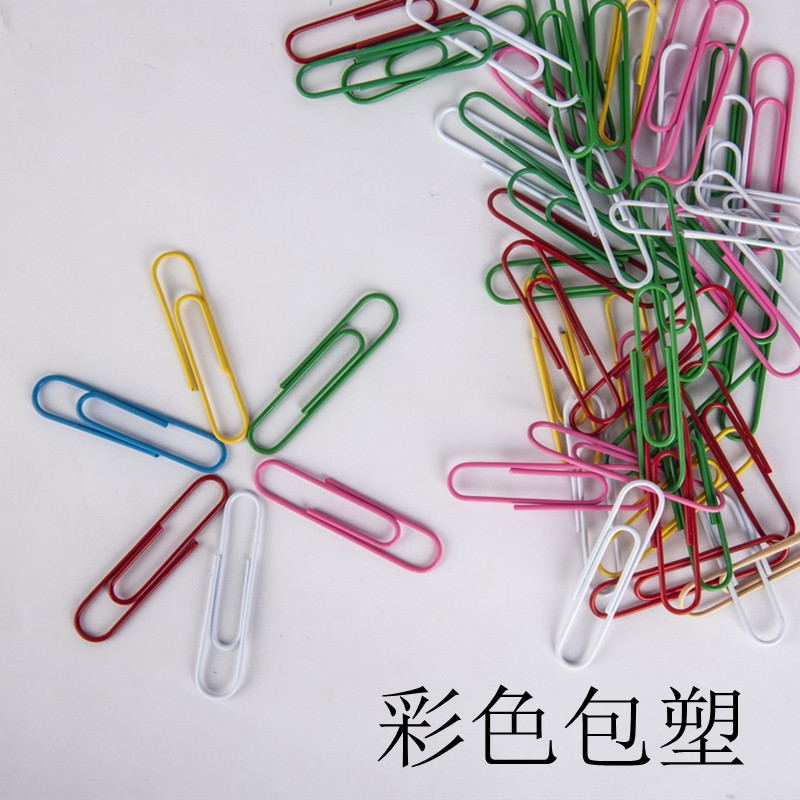 Wholesale nickel plated paper clip silver metal bookmark large return needle office paper clip 50mm color paper clip