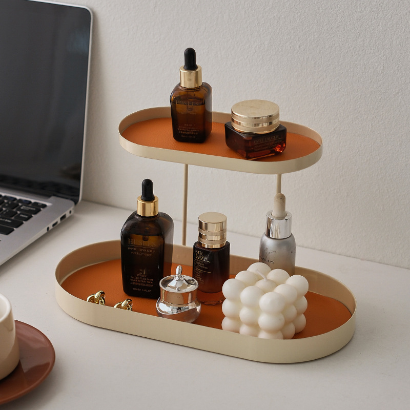Cross-border Cosmetics Storage Box Aromatherapy Desktop Tray Washstand Dresser Entrance Key Perfume Rack Iron