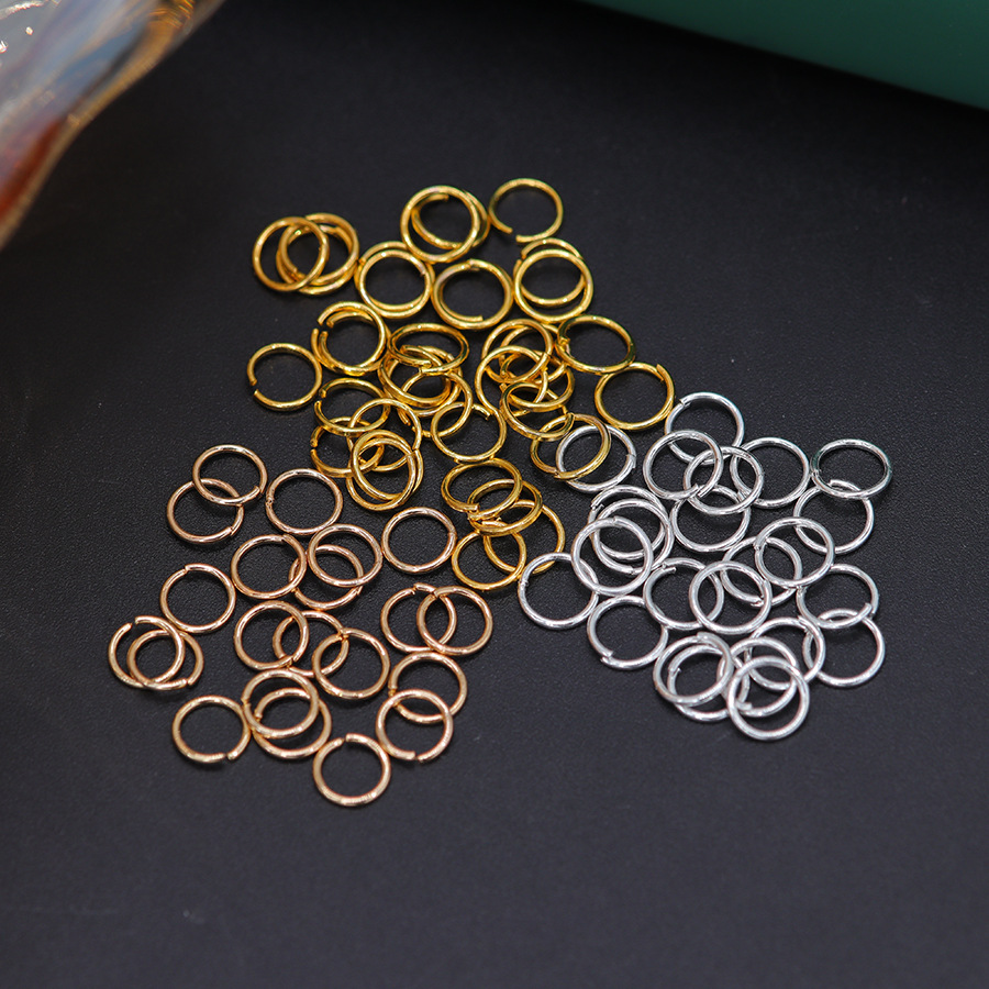Electrophoresis plating 18K gold copper ring closed ring flat open ring earrings necklace bracelet diy accessories handmade materials