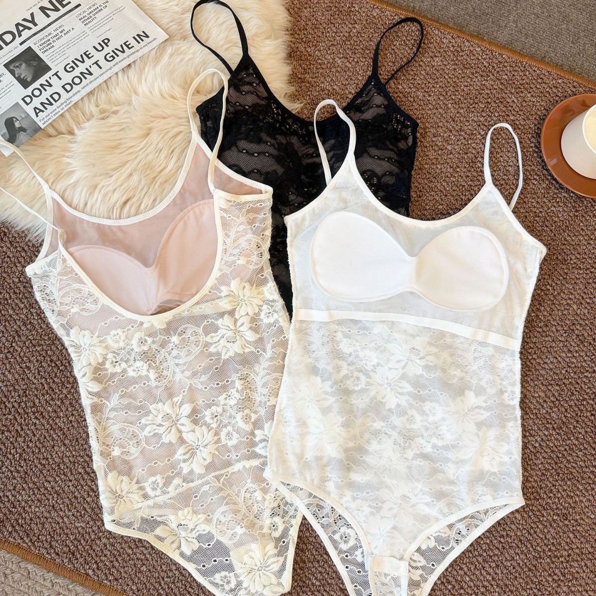 2256 Sexy Style Camisole Women's Jumpsuit Slim Lace Inner Design Sexy Backless Top Outer Wear