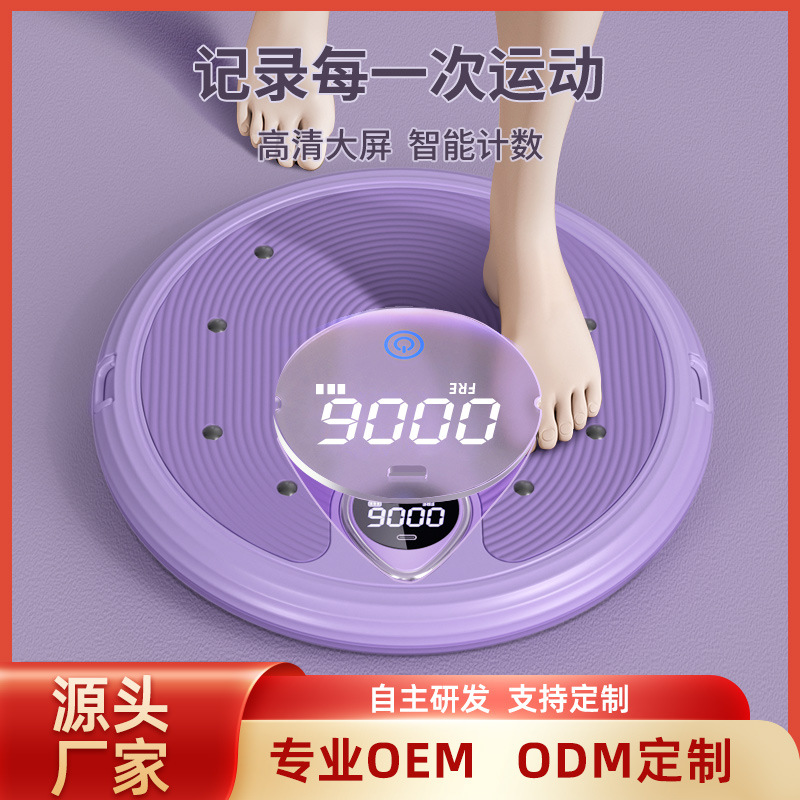 Умный поворотный диск для талии, домашний тренажер, массажный тренажер с вращающейся ручкой, фитнес-оборудование для мужчин и женщин