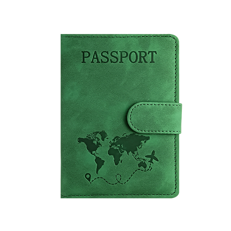 Cross-border in stock leather passport protection this set of magnetic buckle pu leather passport holder multi-function identification bag passport bag