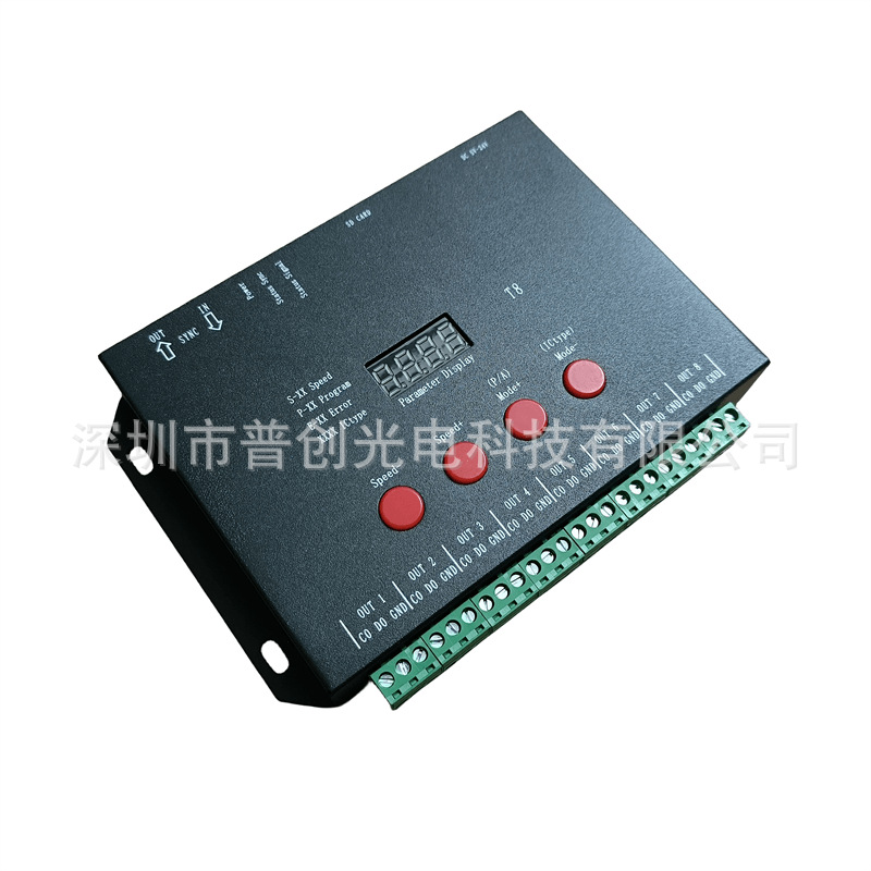 Контроллер светодиодов полного цвета T8-Ttl Phantom SD карта программируемый диммер с управлением DC источником питания