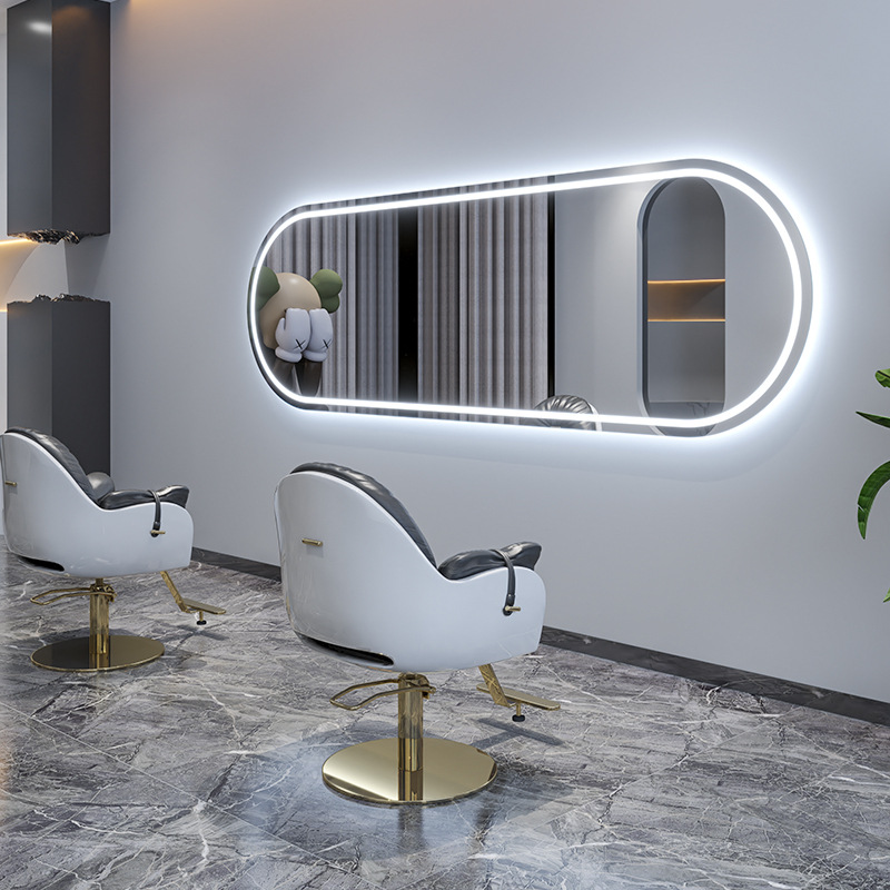 Barber shop mirror chase mirror hair cutting perm and dyeing mirror special mirror table hair salon makeup mirror hanging mirror Beauty Mirror