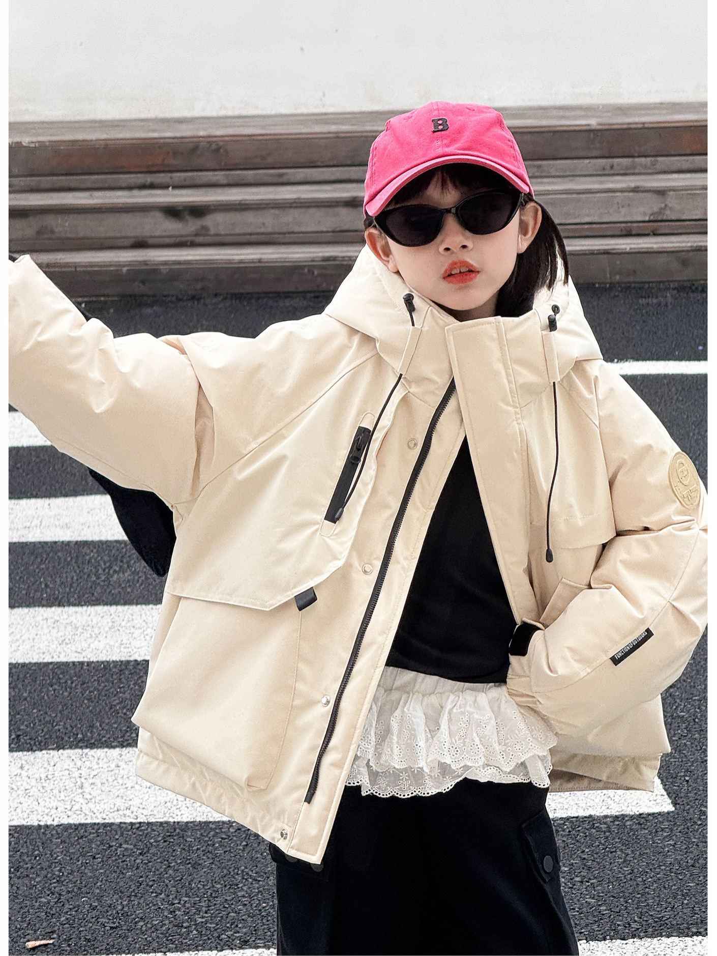 Children's Charge Clothes Spring 2025 New Korean Style Boys' and Girls' Middle and Big Children's Windproof and Waterproof Tooling Coat Trendy