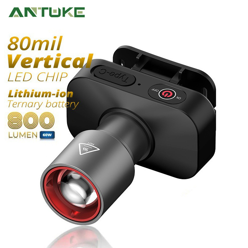 Новый налобный фонарь с белым лазером, дальнобойный, с телескопической фокусировкой