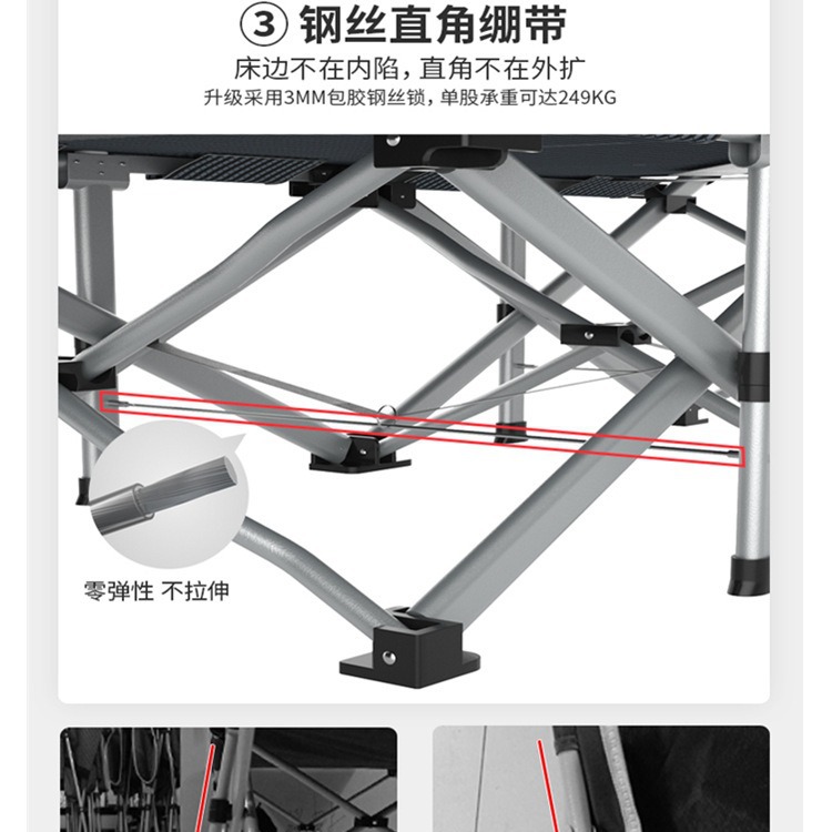 Bei Shengmei Factory Ten-foot Bed Folding Bed Office Single Bed Nap Nap Bed Simple Accompanying Bed Portable