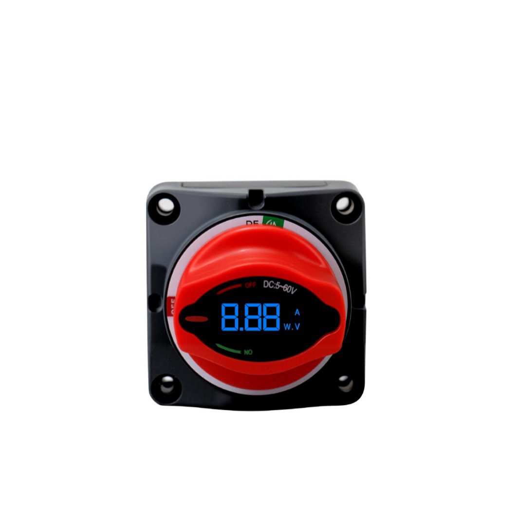 Aocheng 12-24V Car Battery Power-Off Switch with Voltmeter Display Suitable for Yacht Truck Rv Engineering