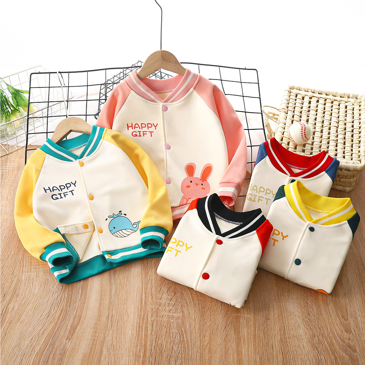 Новый детский кардиган с флисовой подкладкой для мальчиков и девочек, спортивный свитер на открытом воздухе, корейская бейсбольная форма, оптовая продажа