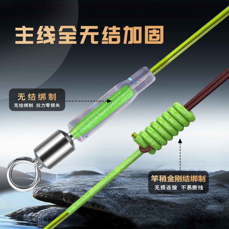 Wholesale Fishing Tackle Set with Figure-Eight Knotless Diamond Knot Black Pit Competition Fishing Line Main Line and Fishing Line Set