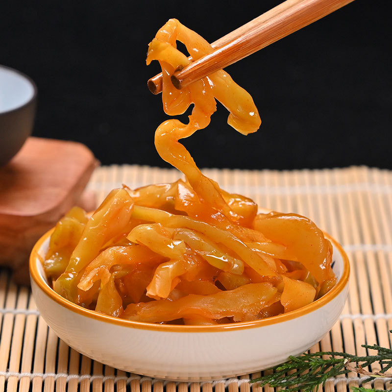 Fuchu Niang's Crispy Fuling Peeled Pickled Cabbage Shreds 50g Ready-To-Eat Savory Side Dish Pickled Cabbage Core Retail Wholesale