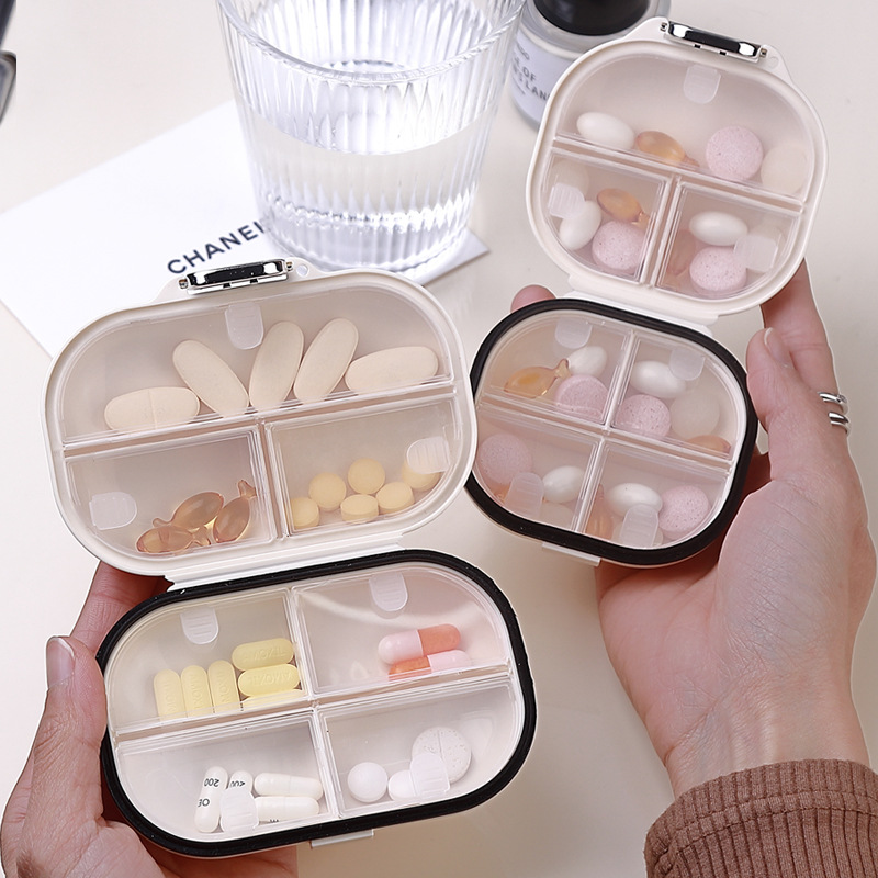 Mini Portable Pill Box, High-Looking Travel Seven-Day Multi-Compartment Pill Jewelry Sealed Storage Box