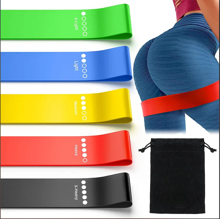 Fitness Yoga Pull Ring 5-piece Slimming Shaping Hip Lifting Ring Pull Belt Squat Hip Ring Yoga Belt Fans