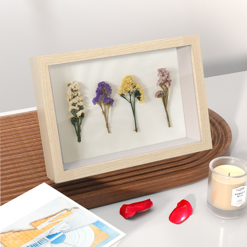 Hollow Three-Dimensional Photo Frame Empty Frame Wholesale Wall-Mounted Wooden Dried Flower Butterfly Specimen Frame Handmade DIY Display Frame
