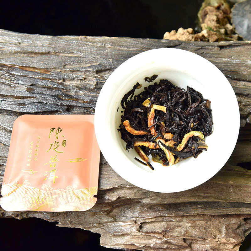 Tangerine Peel Pu'Er Tea Small Tea Cakes, Yunnan Pu'Er Ripe Tea Tea Cakes, Small Round Cakes, Xinhui Tangerine Peel Paired with Menghai Pu'Er Loose Tea