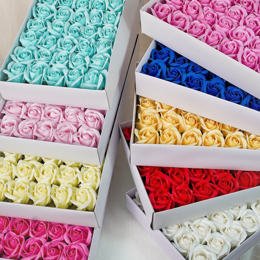 Мыло Цветочный Фестиваль Трехуровневый Цветочный Головка Роза Искусственный Цветок Мыло Цветок Вечный Цветок Пятитуровый Производитель Букет Подарочная Коробка