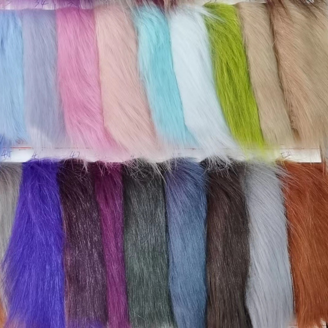 in stock 84 Color 40-60mm Long Wool High Faux Fox Fur Imitation Fur Clothing Hair Toys Long Wool Fabric