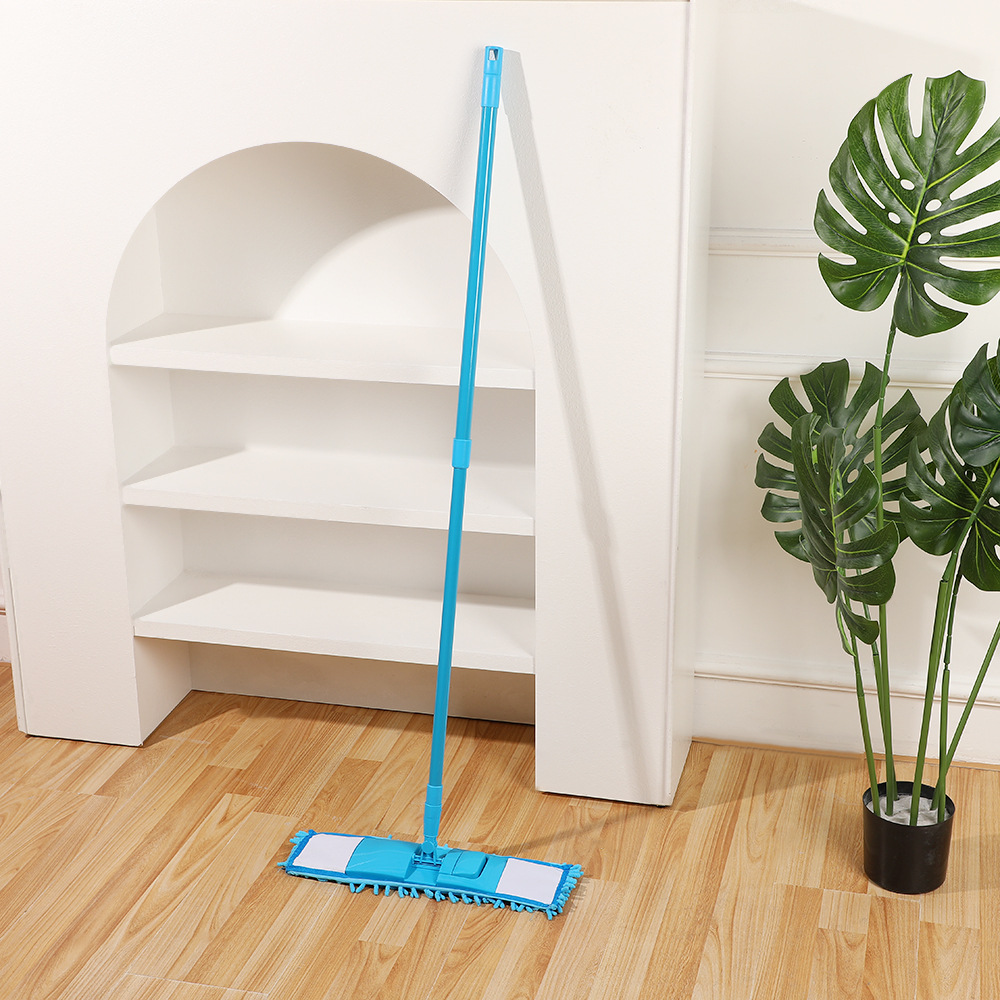 Home Flat Mop Clip Towel Solid Wood Mop Chenille Mop Wet and Dry Lazy Stainless Steel Mop