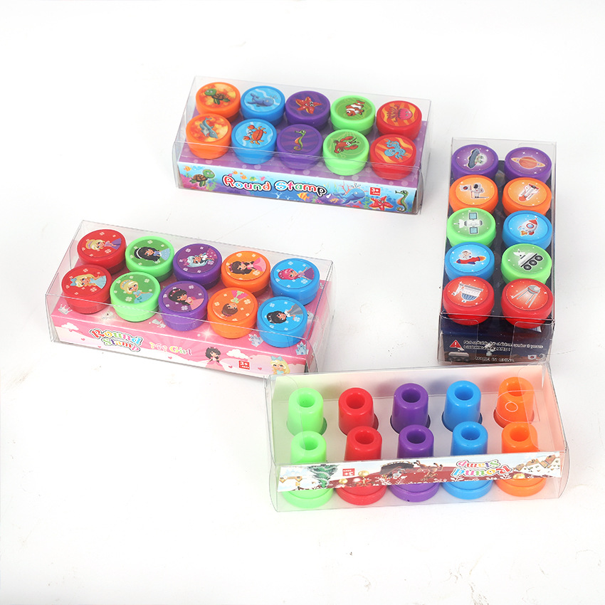 10 Cartoon Seals Cute Children's Animal Seals Toddler Teacher Reward Stamp Creative Praise Seal Box