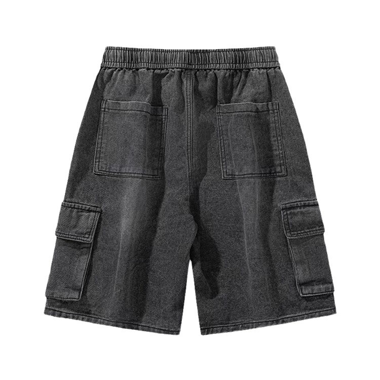 Summer Retro Trendy Brand Denim Shorts Men's and Women's Same Style American Style Workwear Casual Mid-length Pants Loose plus size Half-length Pants