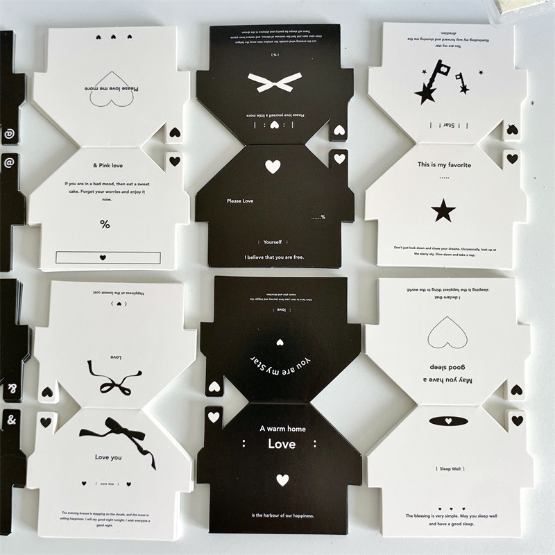 Original small house 7CM card head high color value cute card head out of card packaging gift packaging folding card decoration