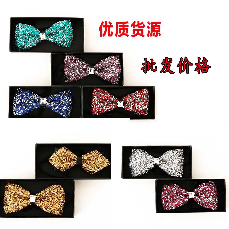 Pointed Boxer Bow Tie Men's Wedding Wedding Bridegroom Shirt Brothers British 3D Crystal Fashion Wine Red