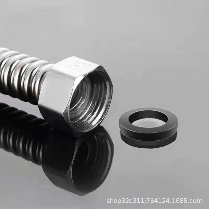 Black rubber gasket 4 points 6 points gasket bellows shower hose inlet pipe sealing ring silicone waterproof rubber ring