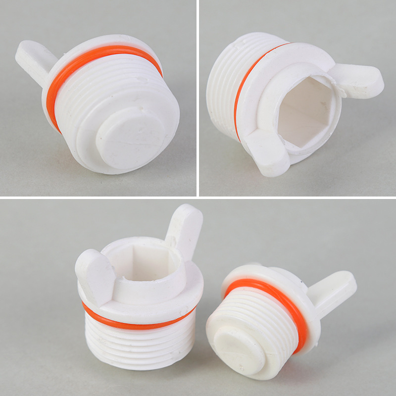 Plastic Rabbit Ear and Horn External Thread Plug 1/2 Inch, 3/4 Inch, 1 Inch External Thread Hand-Tightened Plug with Sealing Ring, Leak-Proof