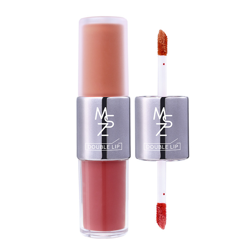 Ming Xizhi Twilight Double-Ended Lip Glaze Lip Gloss Water-Gloss Mirror Velvet Matte Lip Mud Lipstick Whitening Women's Cross-Border Lip Glaze