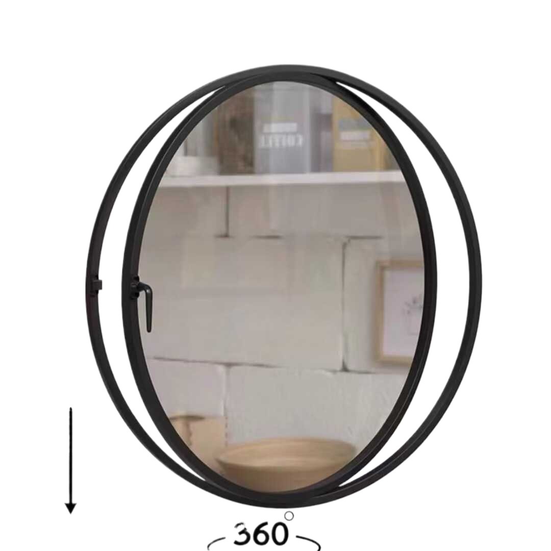 Rotating Central Axis Round Window Moon Window Indoor Anti-Peeping Round Glass Window Loft Landscape Round Art Window Aluminum Alloy Window