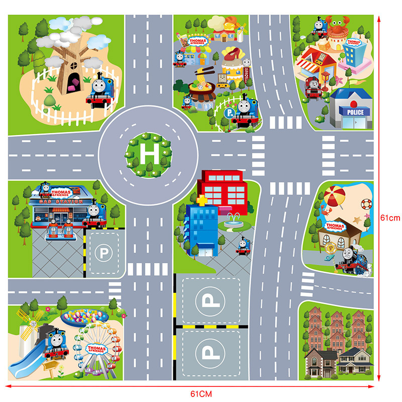 Traffic scene map children's floor mat food grade PP polypropylene material children's toy film city simulation