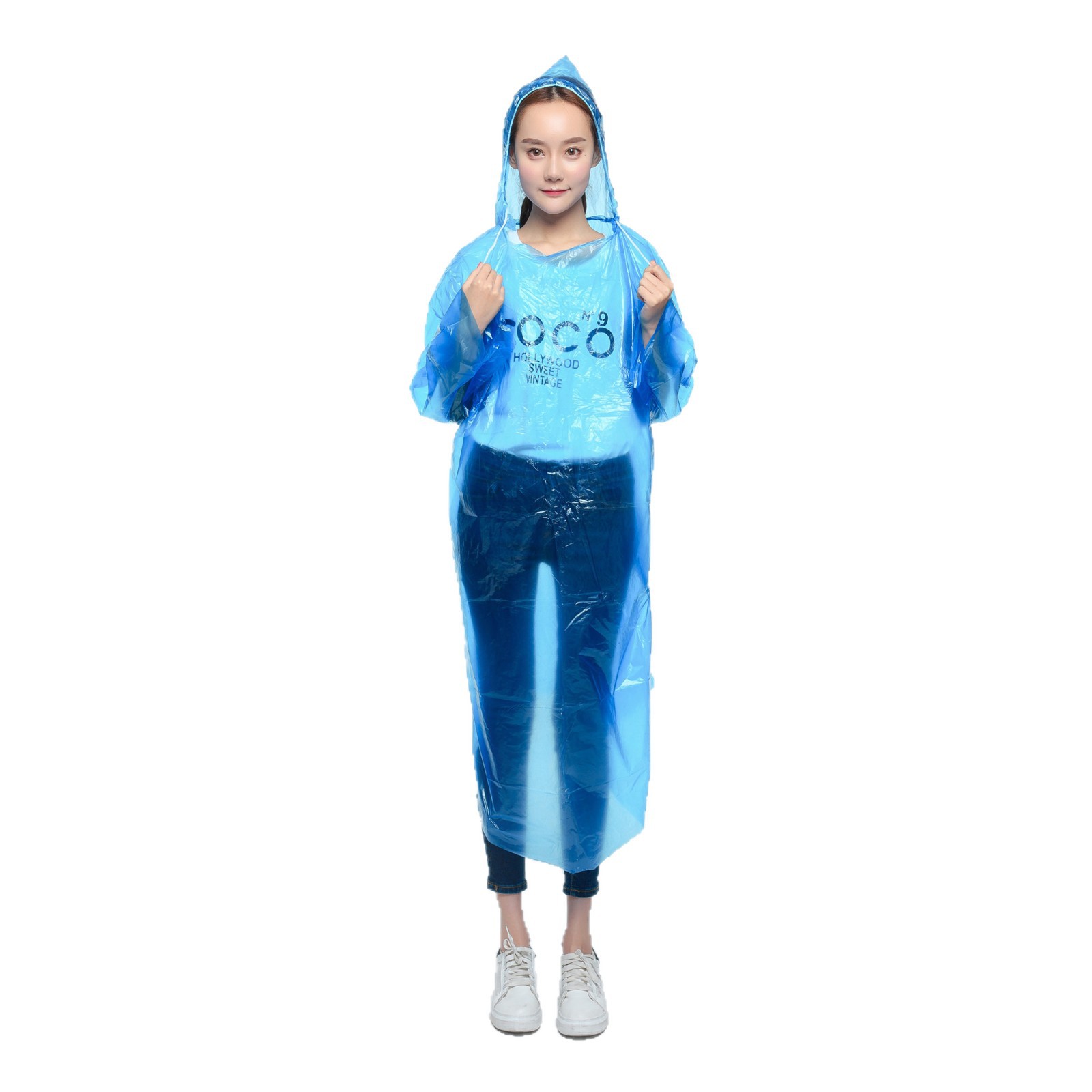Light Travel Disposable Raincoat PE Disposable Poncho Amusement Park Water Sports Adult Raincoat Poncho