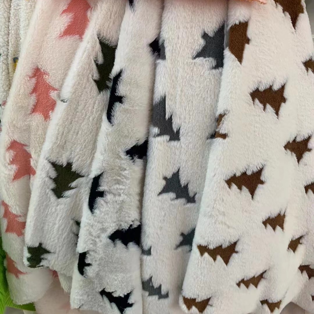 Кроличий волос катионика жаккард рождественская елка в наличии имитация кроличьего волоса жаккардовая ткань домашний текстиль одежда обувь сумка плюшевая ткань