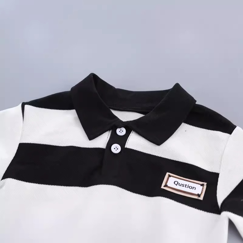 0-4 years old children's short sleeve suit boys summer striped polo shirt baby boys' T-shirt Southeast Asia cross-border delivery