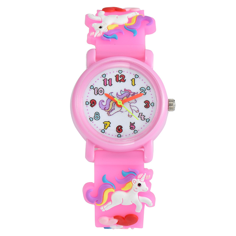 Le Tong Cartoon Watch 3D Silicone Waterproof Quartz Watch Cute Unicorn Children's Student Watch Multiple Style Wholesale