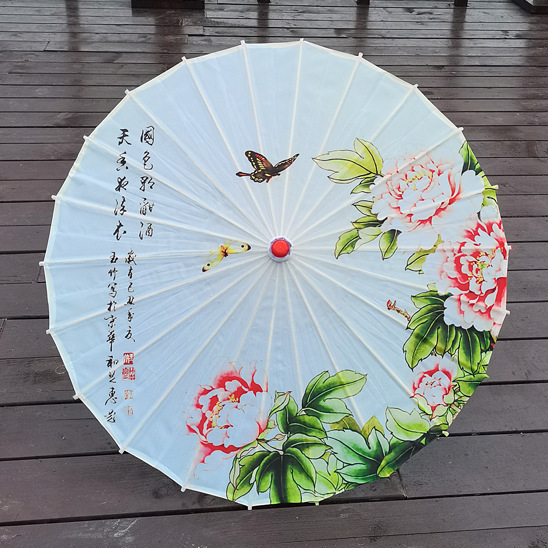 Shooting Parachute Dance Parachute Ancient Costume Shooting Umbrella Hanfu Props Tassel Umbrella Walking Show Umbrella Cheongsam with Umbrella