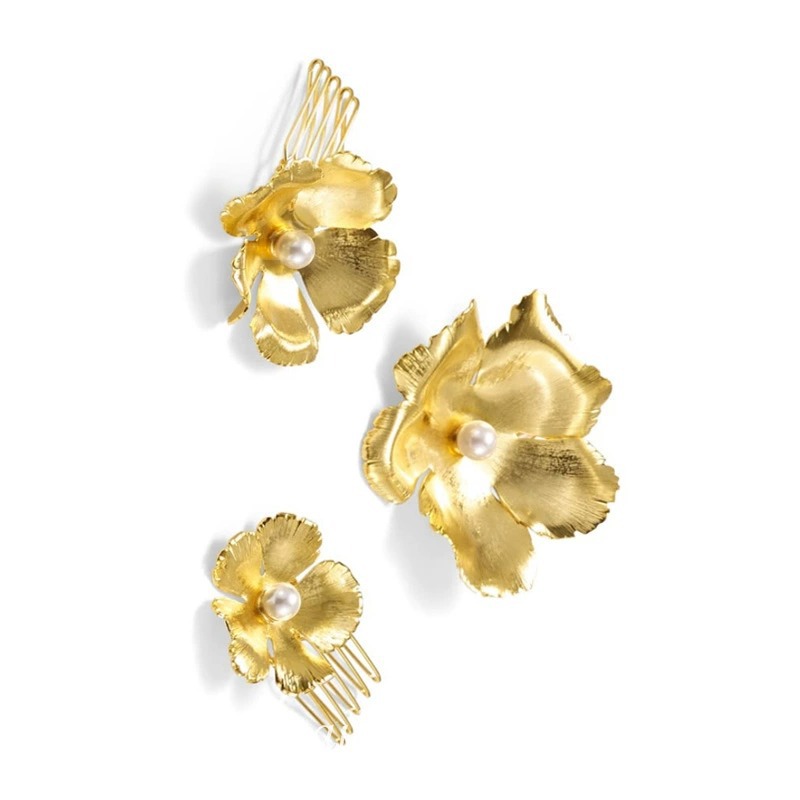 Palace Style Retro Pearl Flower Comb French Style Side Clip Accessible Luxury High-End Fashion Versatile Hair Accessories for Women