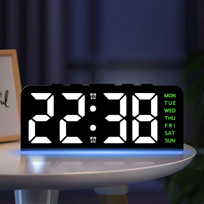 Cross-border atmosphere lamp innovative LED large character digital clock date desk clock multifunctional digital alarm clock GH8033