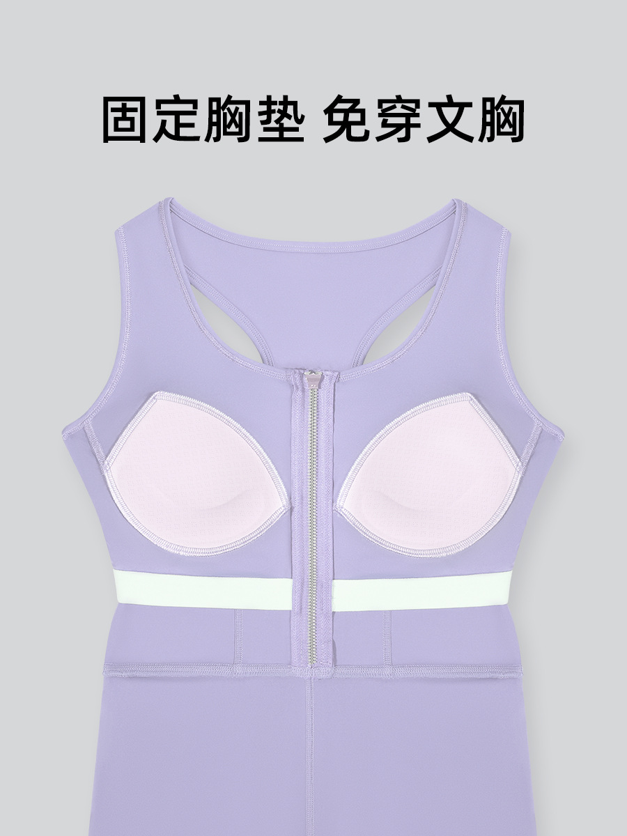 Juyitang Zipper One-Piece Dress for Women Anti-Exposure Bottoming Outdoor Running Fitness Sports Dress