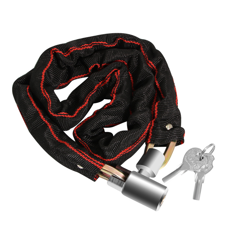 Bicycle lock anti-theft chain lock portable mountain bicycle lock electric battery motorcycle anti-pry iron chain lock