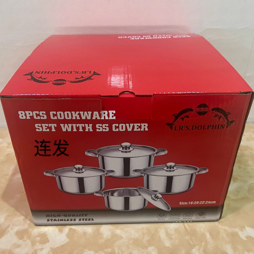 Manufacturer Wholesale Cross-Border Popular Export Export Africa Amazon 15Pcs Steel Handle Gift Pot Set Southeast Asia