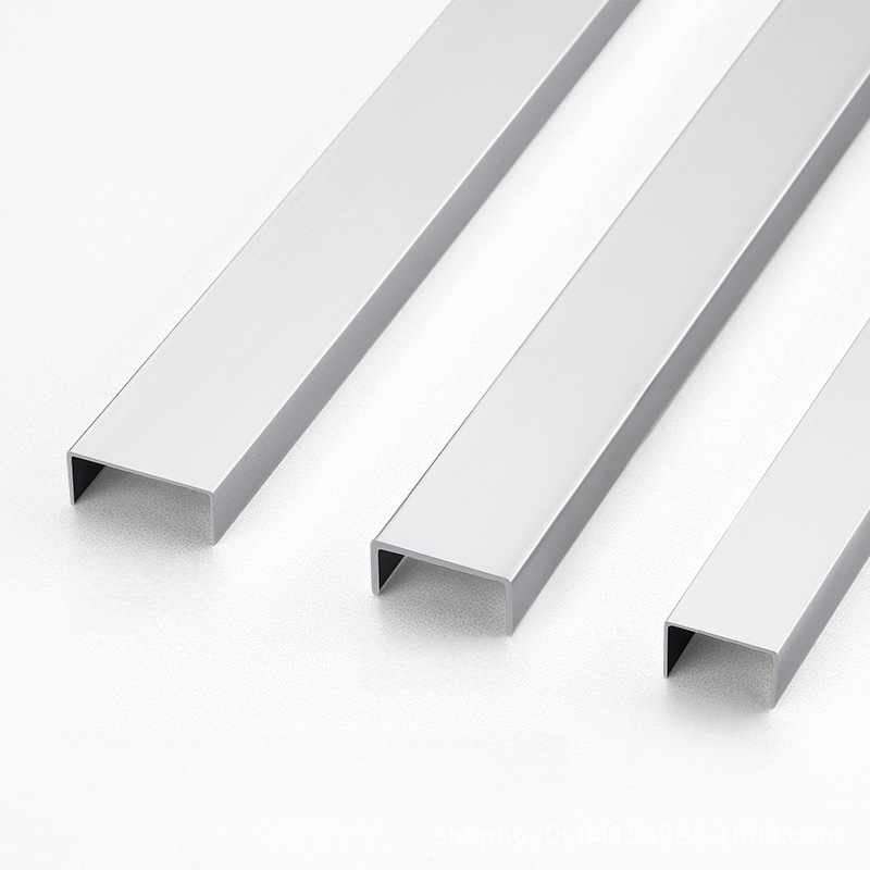 Bathroom Accessories Partition Aluminum H-Type Door Edge Strip 12/16/18mm Aluminum Alloy Door Stopper Beam Edge Sealing