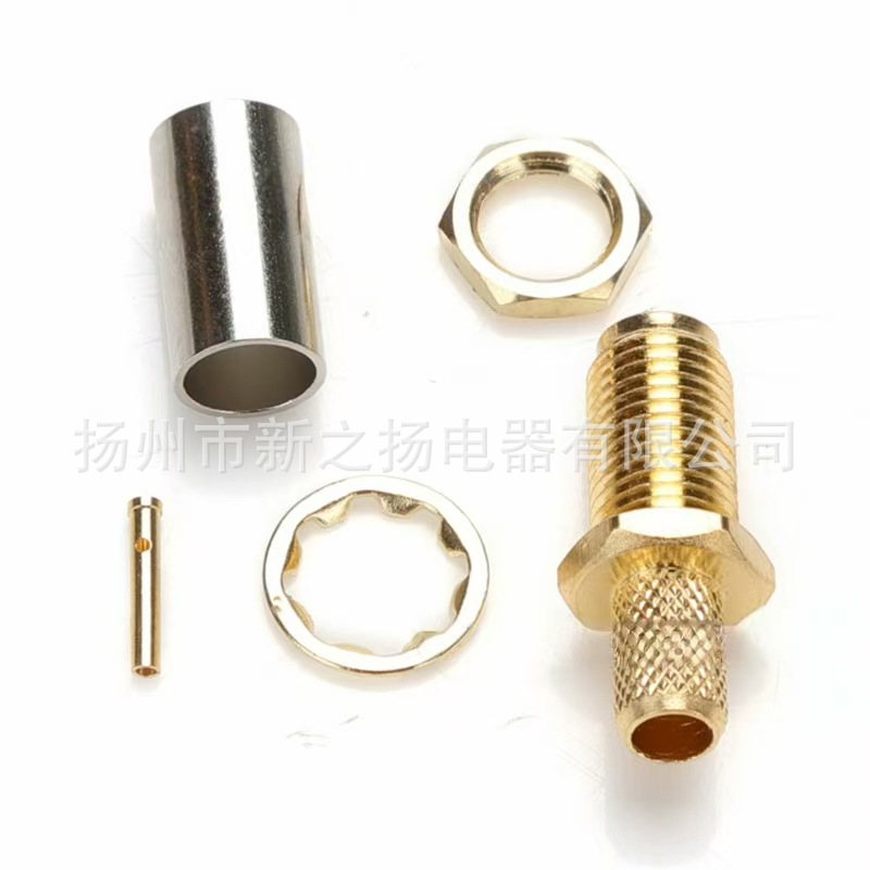 Sma-Ky-3 Внешняя резьба Внутреннее отверстие Подключение к 50-3 Rg58 141 разъему 50 Ом Гайка Фиксированная медь Золотое покрытие