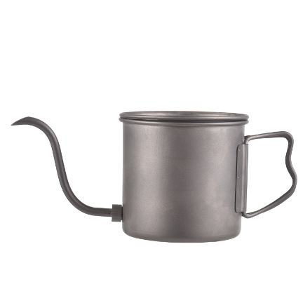 Pure Titanium Coffee Hand Brewing Pot Fine Mouth Pot Spout Removable Outdoor Household Brewing Ear-Hanging Coffee Utensil