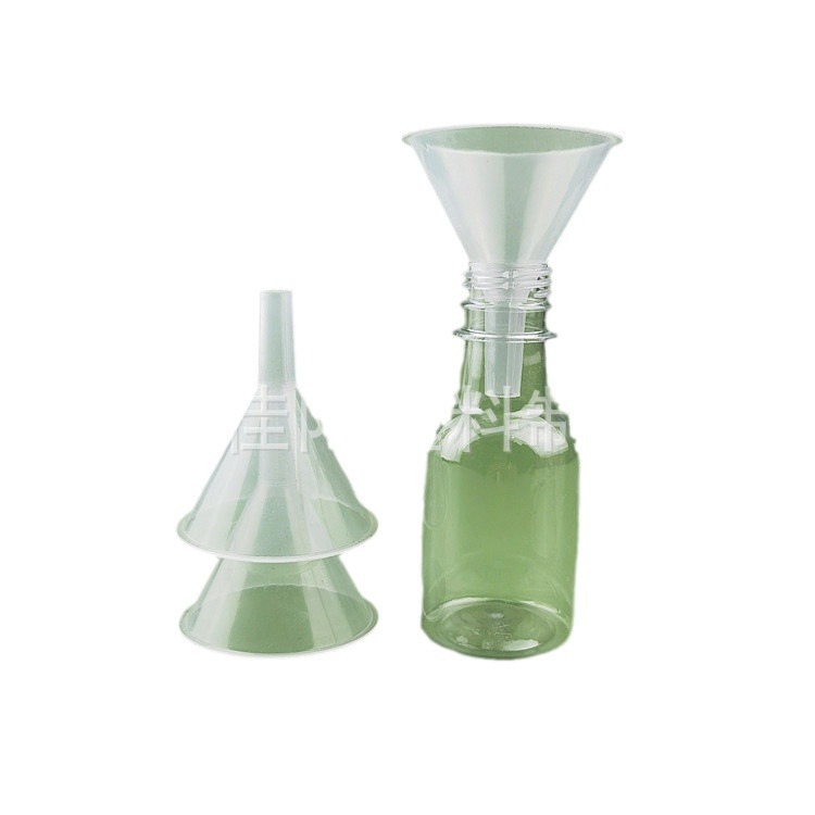 Factory supply plastic pp funnel packing perfume essential oil funnel liquid packing small leakage flat mouth long tube funnel bucket