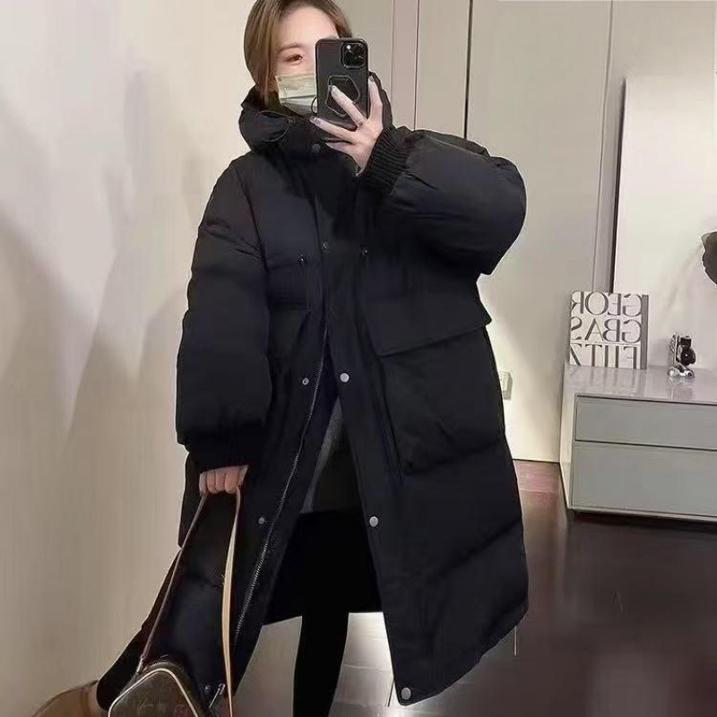 Down Jacket Winter New Style Waist-Cinching Casual Korean Fashion Versatile Hooded Jacket Domestic First- and Second-Line Brand Polyurethane