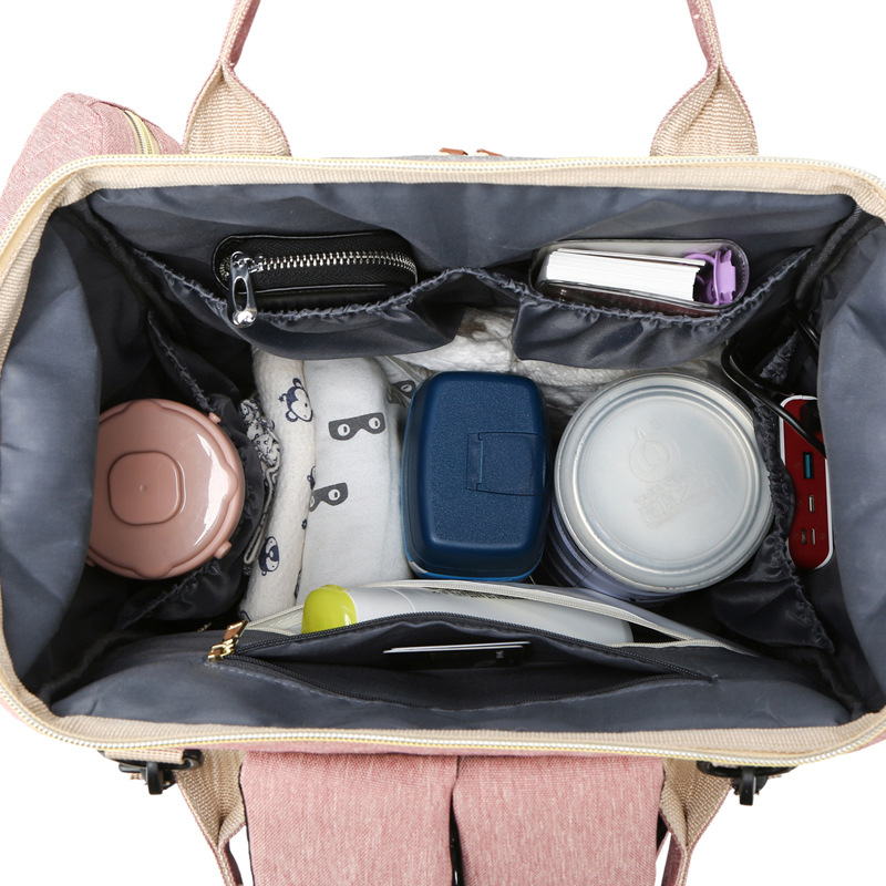 Mommy Bag Korean Style New Fashion Mother and Baby Bag Multi-Purpose Shoulder Bag for Going Out Large Capacity Convenient Folding Bed Bag