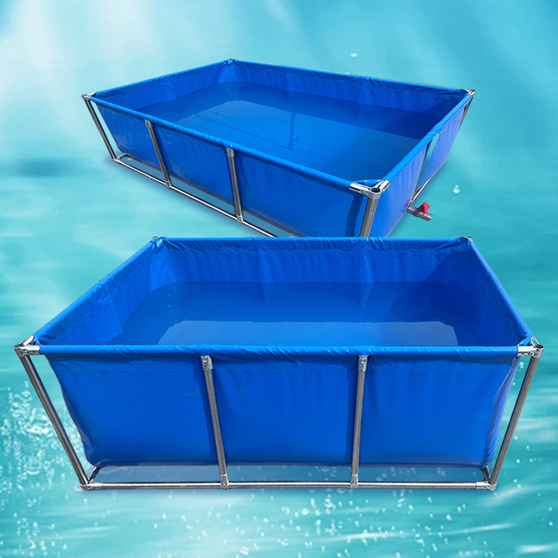Bracket Pool Square Thickened PVC Fish Pond Aquatic Aquaculture Reservoir Movable Foldable Boat Model Competition Pool